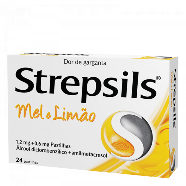 Strepsils Mel E Limão, 1,2/0,6 Mg X 24 Pst