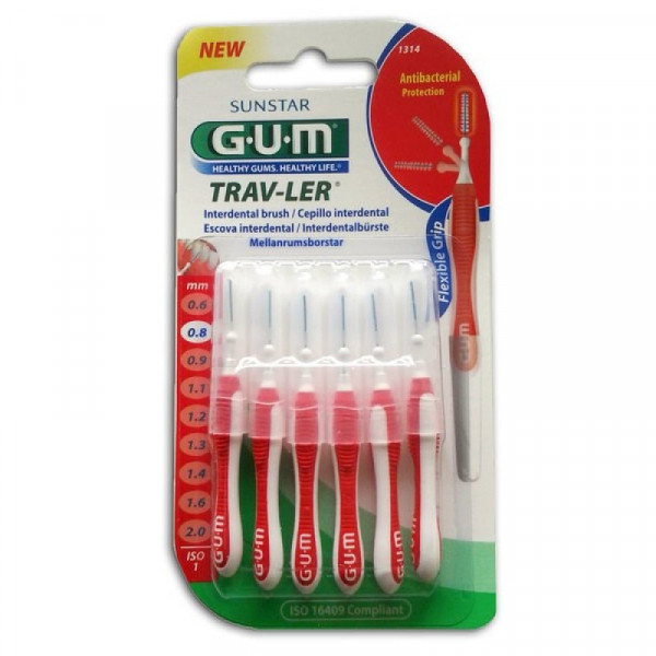 Gum Trav-Ler 13146 Escovilhão Cónico 0,8mm 6unidades