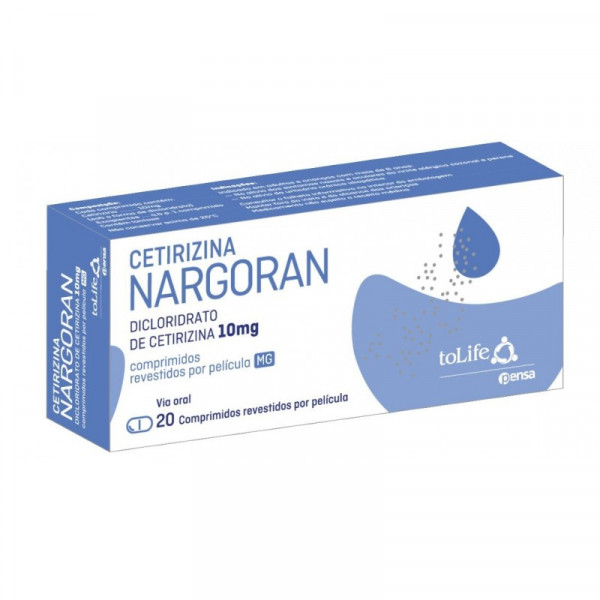 Cetirizina Nargoran Mg, 10 Mg Blister 20 Unidade(S) Comp Revest Pelic
