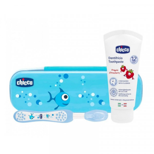 Chicco Pack Estojo Higiene Oral Azul 12M+ 3un.